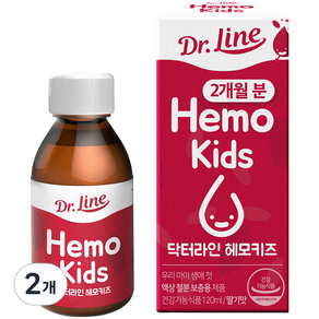 Dr.Line Hemo Kids 美味草莓口味嬰兒鐵補充劑, 120ml, 2個