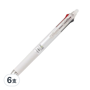 PILOT 百樂 三色按鍵魔擦筆 0.5mm 粉白桿 #LKFBS-60EF-PW, 6支