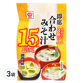 Masuya Miso 升屋 15食入綜合即食味噌湯, 300g, 3袋