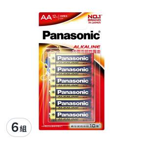 Panasonic 國際牌 大電流鹼性電池 3號, 12顆, 6組