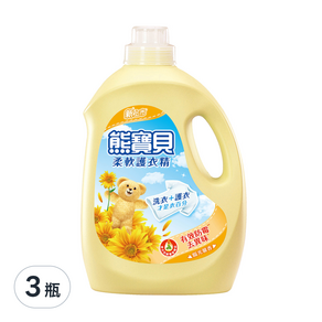 熊寶貝 衣物柔軟精 陽光馨香, 3.2L, 3瓶