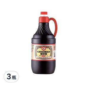 KIKKOMAN 龜甲萬 純釀造甘醇醬油 PET, 1.6L, 3瓶