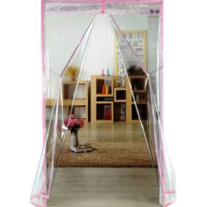 ALTTEURI 防風塑膠門簾+雙面膠帶, 粉色的