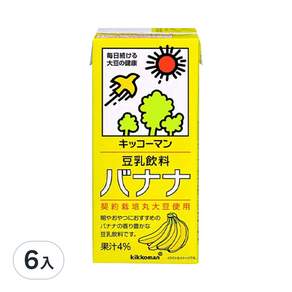 KIKKOMAN 龜甲萬 豆乳 香蕉風味, 200ml, 6入