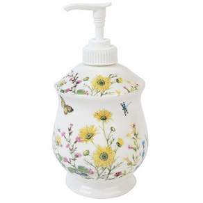 GOLDENBELL 按壓式陶瓷花朵圖案清潔劑分裝瓶, 混色, 1 個