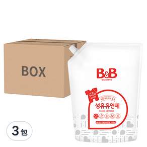 B&B 嬰兒衣物柔軟精補充包 佛手柑+葡萄柚香, 1.5L, 3包