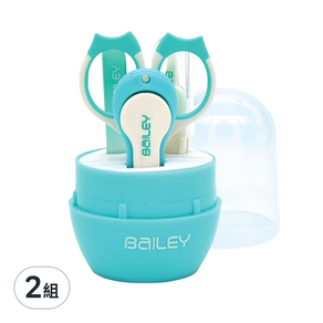 BaILEY 寶寶安全指甲剪組 4入, 水藍, 2組