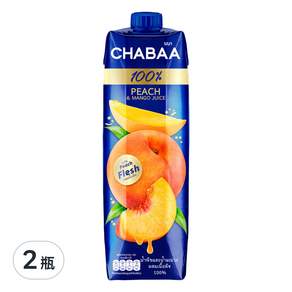 CHABAA 啜吧 100%蜜桃佐芒果汁, 1000ml, 2瓶