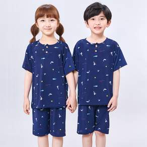 Kids Line 男童印花短袖睡衣+短褲套裝