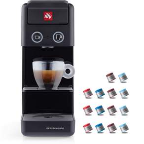 illy 意利咖啡 Y3.3咖啡機 黑色+咖啡膠囊 隨機出貨 14入, Y3.3 E&C