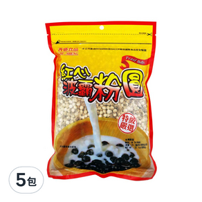 耆盛食品 紅心波霸粉圓, 600g, 5包