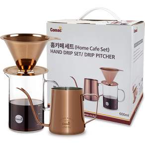 Comac Home Cafe 不鏽鋼過濾器滴灌套組 600ml SFG1 / G9 / KPG1, 不銹鋼咖啡濾杯+量杯+咖啡手沖壺