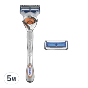 Gillette 吉列 Skintech Flexball 刮鬍刀 + 替換刀頭 2個, 5組