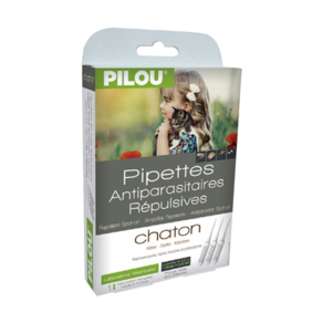 Pilou 皮樂 非藥用防蚤蝨滴劑 幼貓用 3管入, 1.8ml, 1盒