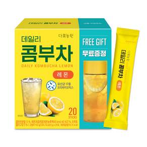Danongwon 日常神纖檸檬口味 康普茶沖泡飲 附水瓶380ml, 5g, 20條, 1盒