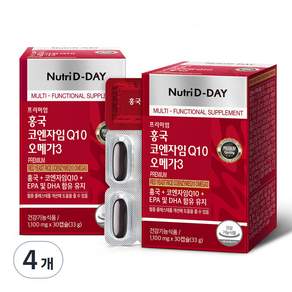 NutriD-Day 紅麴輔酶Q10 Omega-3, 30顆, 4盒