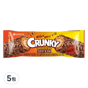 LOTTE 樂天 CRUNKY 可可脆棒, 30g, 5包