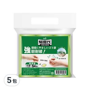 驅塵氏 香氛環保清潔袋 小 檸檬香 43*56cm 54張 3捲入, 5包