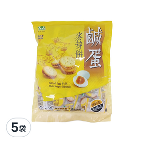 昇田食品 鹹蛋麥芽餅, 500g, 5袋