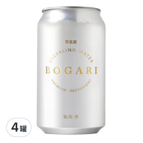 BOGARI 寶嘉麗 無糖氣泡水, 330ml, 4罐