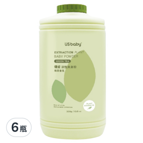 US baby 優生 涼性爽身粉 綠茶香氛, 300g, 6瓶