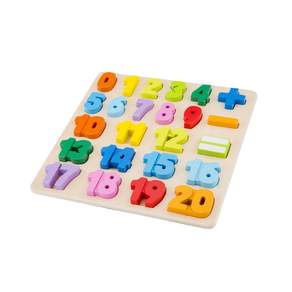 New Classic Toys 幼兒木製 數字學習配對拼圖 #10539 652g, 1組