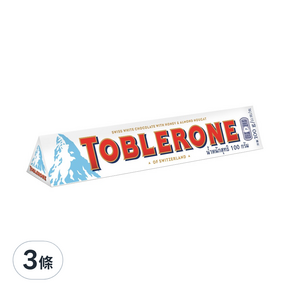 TOBLERONE 瑞士三角 白巧克力, 100g, 3條