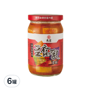 丸莊醬油 香辣豆腐乳 非基因改造, 350g, 6罐