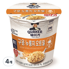 QUAKER 桂格 即食杯裝燕麥片, 50g, 4個