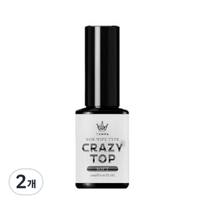 Non-Wipe Crazy Overlay Top Gel 14ml, 柔軟的, 2個