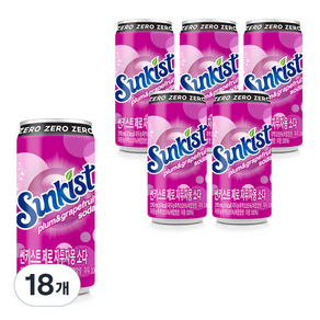 Sunkist Zero李子葡萄柚汽水, 190ml, 18個