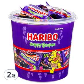 HARIBO 哈瑞寶 葡萄風味Q軟糖, 2桶, 1000g