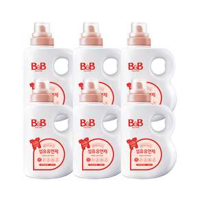 B&B 嬰兒衣物柔軟精 茉莉花&玫瑰香, 1500ml, 6罐