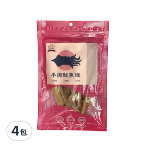 食在好味 霸王級手撕魷魚條 芥末, 100g, 4包