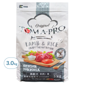 TOMA-PRO 優格 高齡犬 狗糧, 羊肉+米, 3kg, 1袋