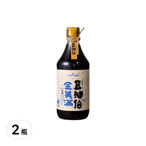 豆油伯 金美滿無添加糖釀造醬油, 500ml, 2瓶