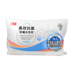 3M 長效抗菌防螨水洗枕 加高型, 1個