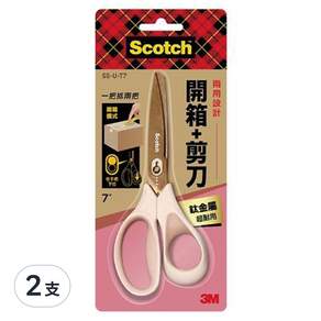 3M Scotch 鈦金屬不鏽鋼二合一開箱剪刀 7吋, SS-U-T7, 2支