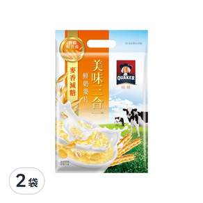 QUAKER 桂格 減糖麥香3合1麥片 10包, 325g, 2袋