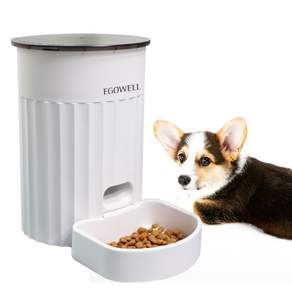 EGOWELL 寵物自動餵食器, 3L, 白色