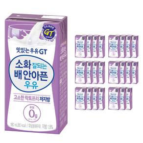 Namyang 南陽乳業 美味Gt牛奶無乳糖低脂牛奶, 180ml, 24入