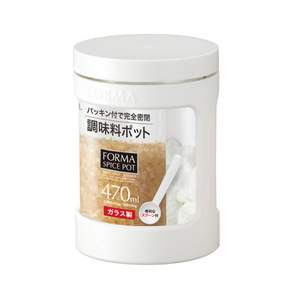 ASVEL 多彩玻璃調味罐 白色, 470ml, 1個