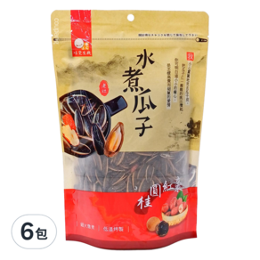 水煮瓜子 桂圓紅棗風味, 360g, 6包