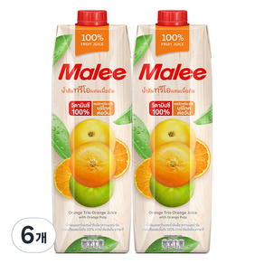 Malee 三重奏柳橙汁, 1L, 6個