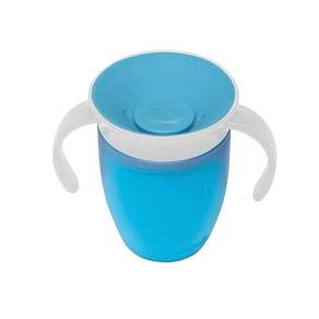 munchkin 滿趣健 360度防漏練習杯 附蓋 6個月以上 207ml, 藍色, 1個