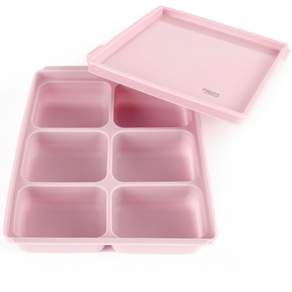 tgm 6格矽膠副食品冷凍儲存分裝盒, 薰衣草紫, 1入