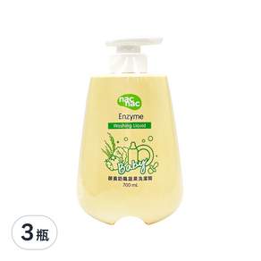 nac nac 酵素奶瓶蔬果洗潔精, 700ml, 3瓶