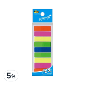 3M Post-it 利貼可再貼9色全彩標籤 #583-9, 5包