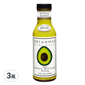 BRIANNAS 美國 第戎蜂蜜芥末醬, 355ml, 3瓶