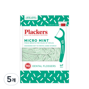 Plackers 派樂絲 微薄荷清涼牙線棒, 90支, 5包